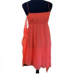 Chris Benz coral chiffon spaghetti strap dress.